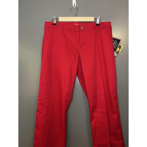 Dickies Girl Pants Womens 13 Red Bull Pant Mid Rise Boot Cut 33 Inseam NHH1011 - Picture 1 of 9
